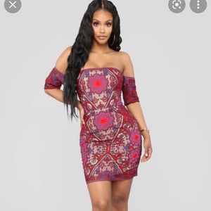 Fashio nova state of the art crochet dress size large.